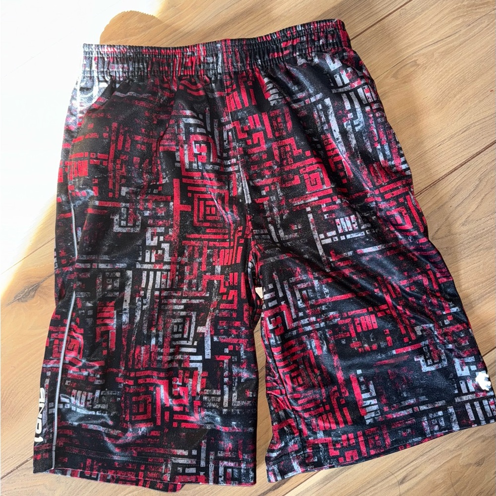 Red and Black Men’s Geometric Shorts